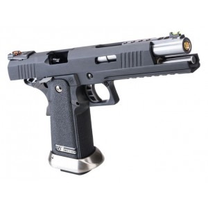 Страйкбольный пистолет WE COLT M1911 Hi-Capa 6 IREX Competition, металл, дл. рамка, компенсатор, RIS, WE-H018WETA2-BKSV